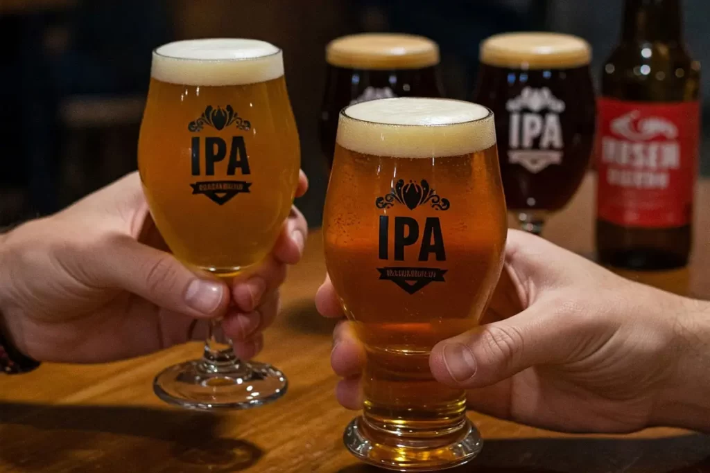 IPAs artesanais, duas taças e um brinde!