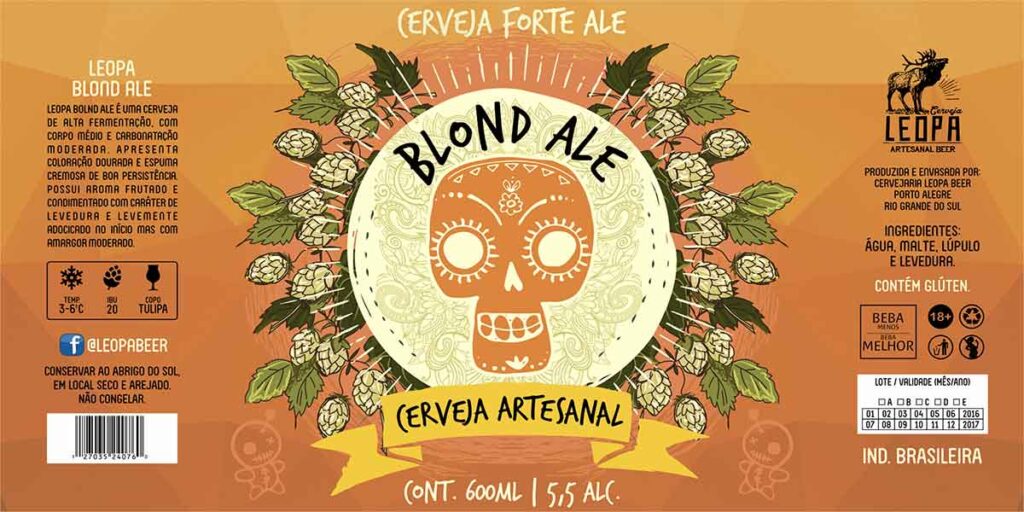 Rótulo de uma Blonde ale artesanal. Cerveja artesanal para iniciantes.