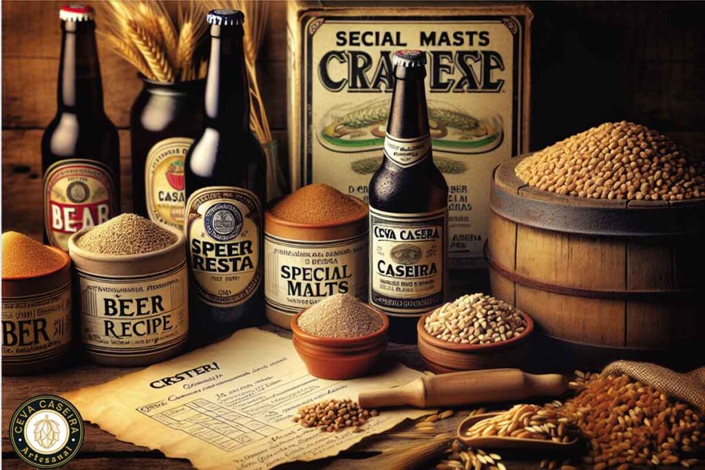 Glossário cervejeiro-Vários tipos de grãos, arroz, aveia, trigo..., usados usados na cerveja artesanal, para complementar sabores